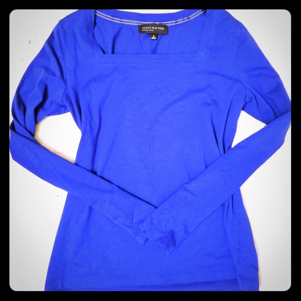 Jones ny square neck long Sleeve tshirt top tunic